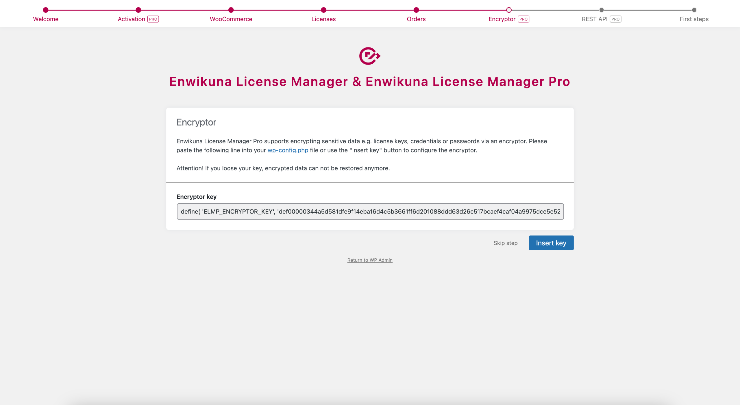 Enwikuna License Manager Setup Wizard Step 6