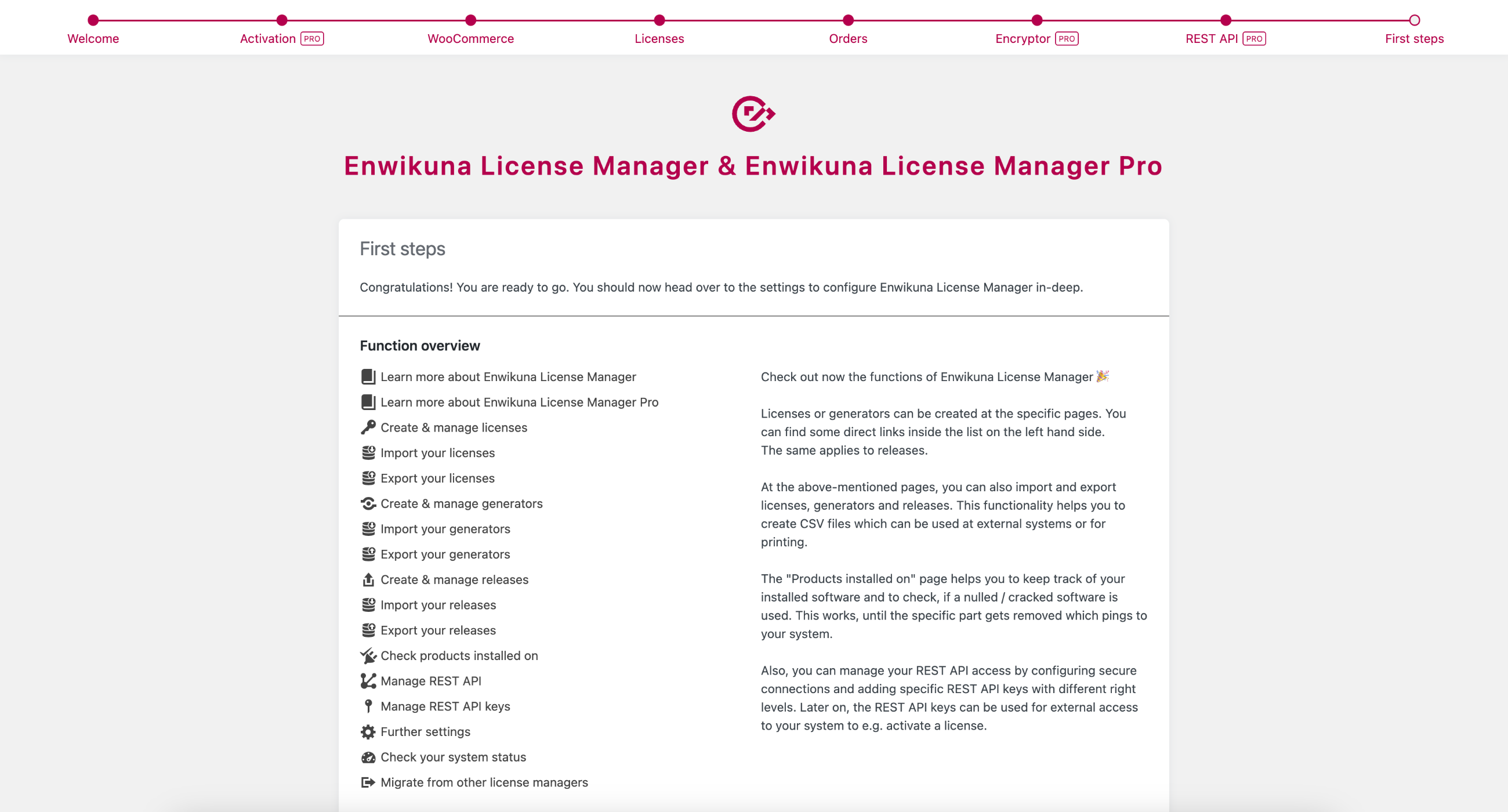 Enwikuna License Manager Setup Wizard Step 8