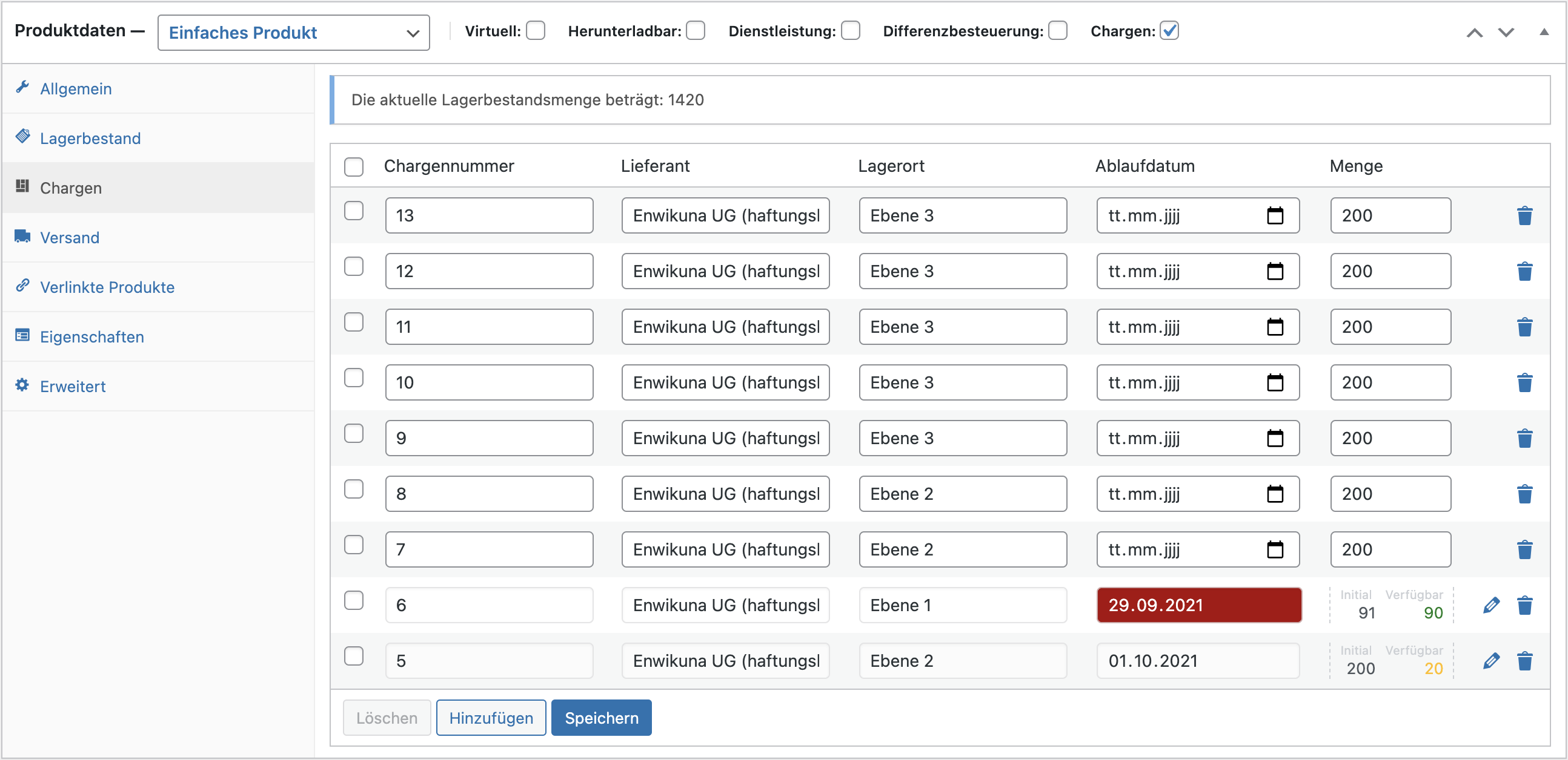 Woo Batches Produktübersicht